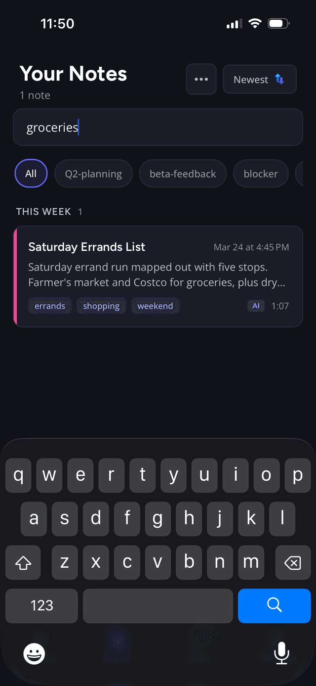 Full-Text Search — SpokenAct screenshot