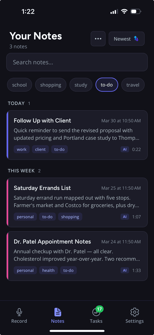 Smart Tags — SpokenAct screenshot